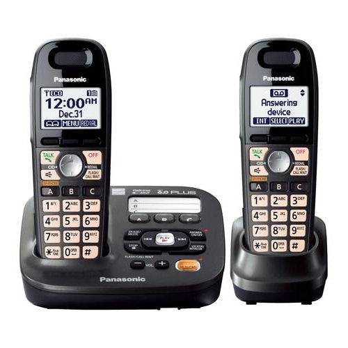 Panasonic KX-TG6592T Titanium DECT 6.0+ Cordless Phone with Amplified Sound (Titanium Black)